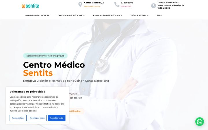 Screenshot of centromedicosentits.es