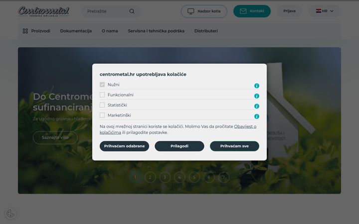 Screenshot van centrometal.hr
