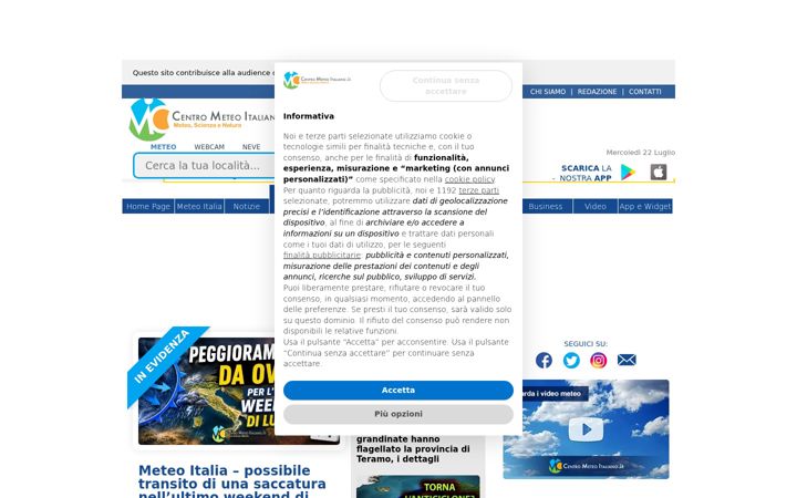 Screenshot of centrometeoitaliano.it