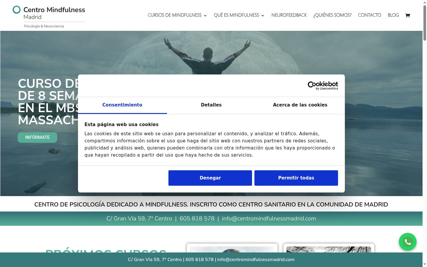 Screenshot of the consent banner shown before any interaction