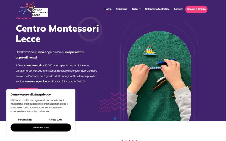 Screenshot of centromontessorilecce.it