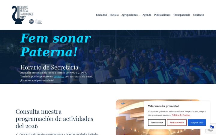 Képernyőkép: centromusicalpaternense.es