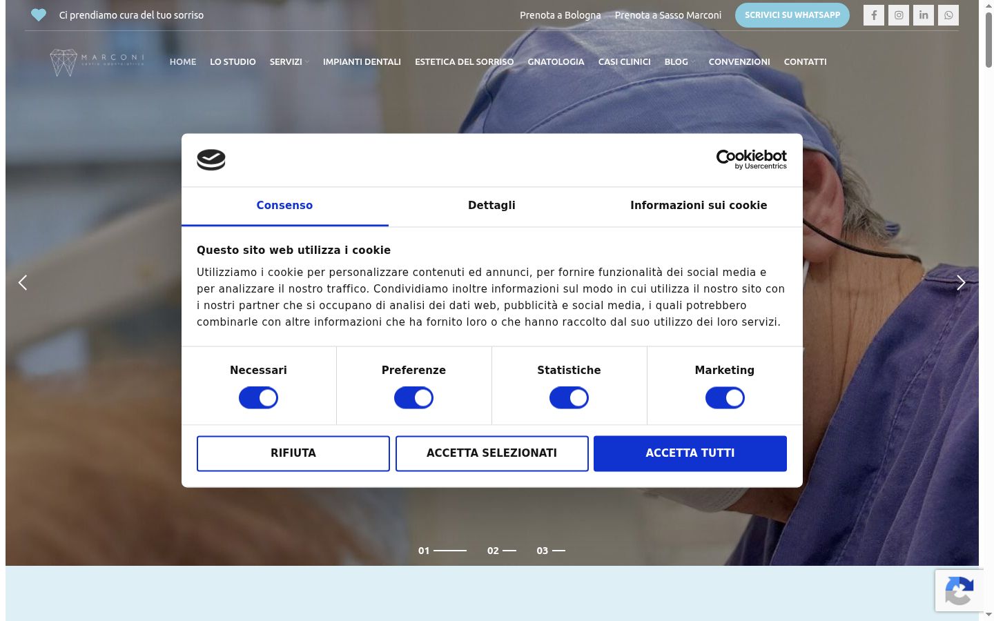 Screenshot of the consent banner shown before any interaction