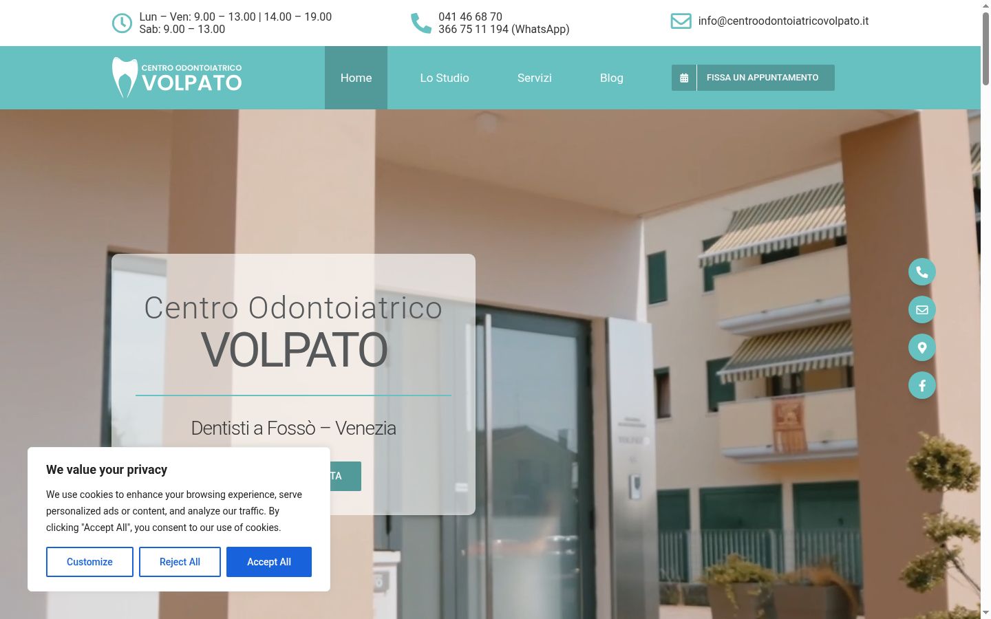 Captura de ecrã do banner de consentimento apresentado antes de qualquer interação