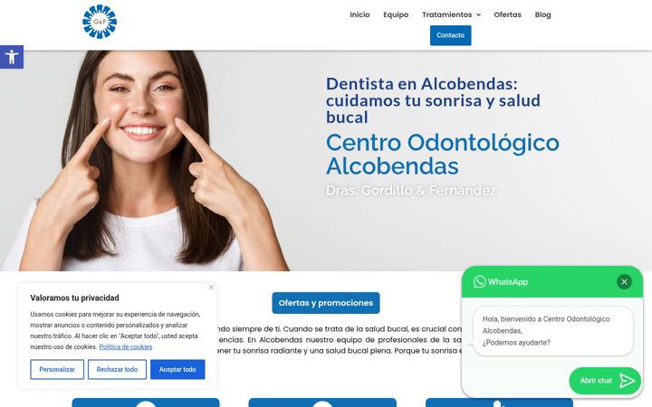 Screenshot di centroodontologicoalcobendas.net