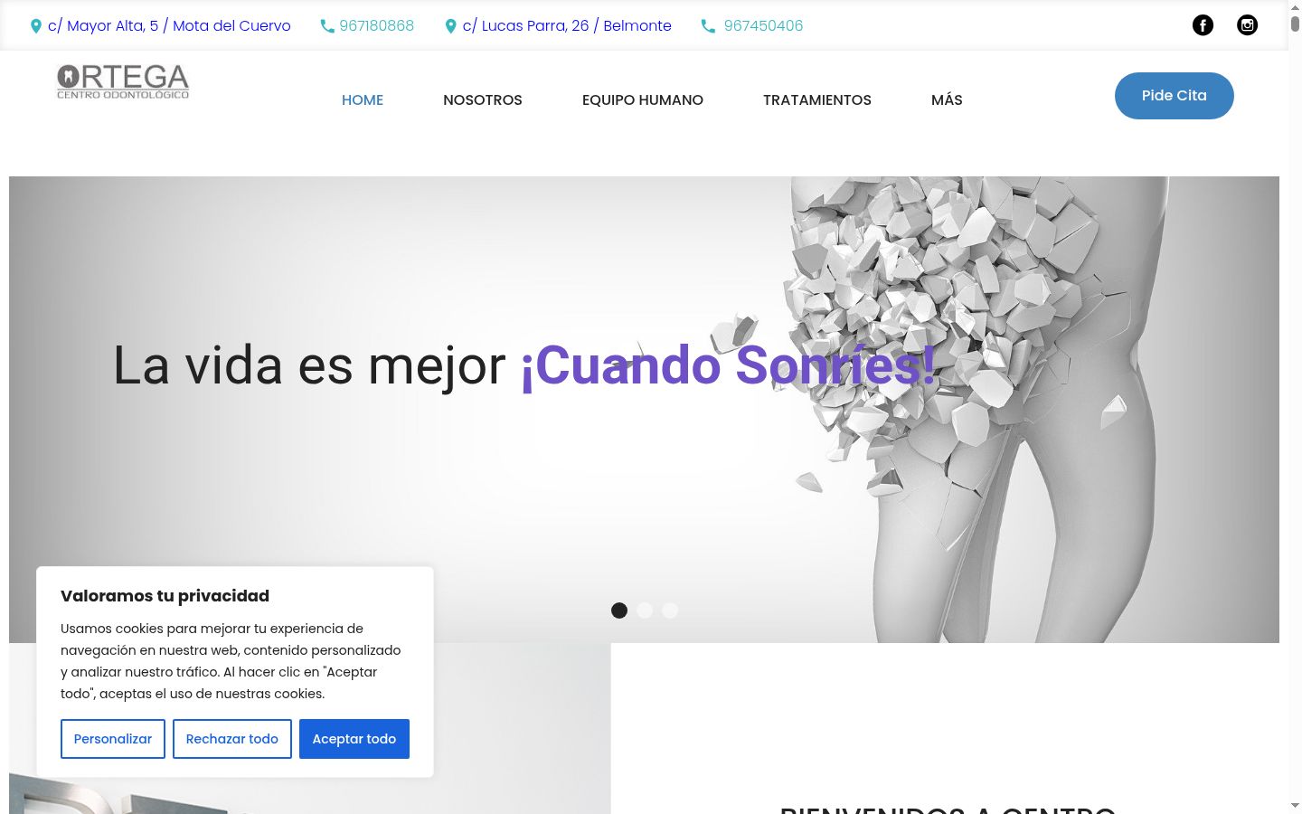 Screenshot of the consent banner shown before any interaction