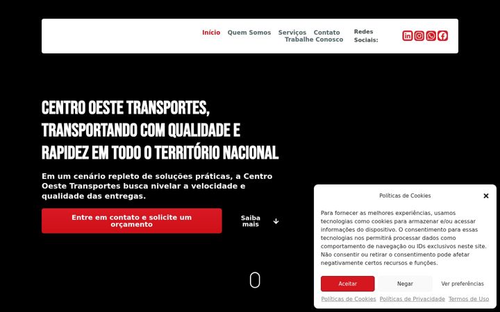 Screenshot stránky centrooestetransportes.com.br