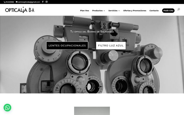 Screenshot of centroopticoba.com