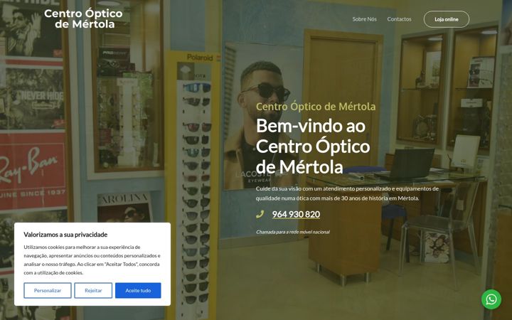 Screenshot of centroopticodemertola.com