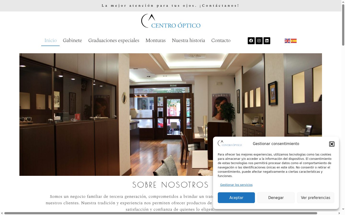 Screenshot of the consent banner shown before any interaction