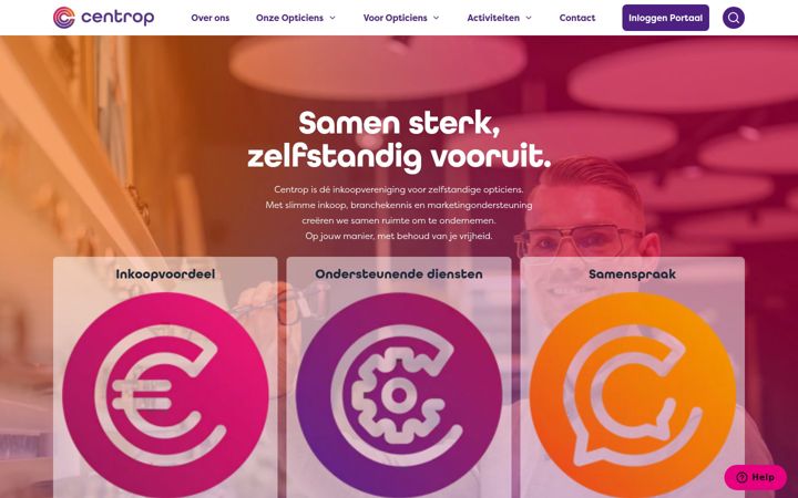 Captură de ecran a centrop.nl