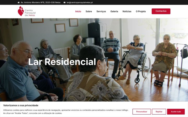 Captura de ecrã de centroparoquialnelas.pt