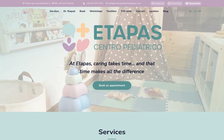 Screenshot of centropediatricoetapas.com