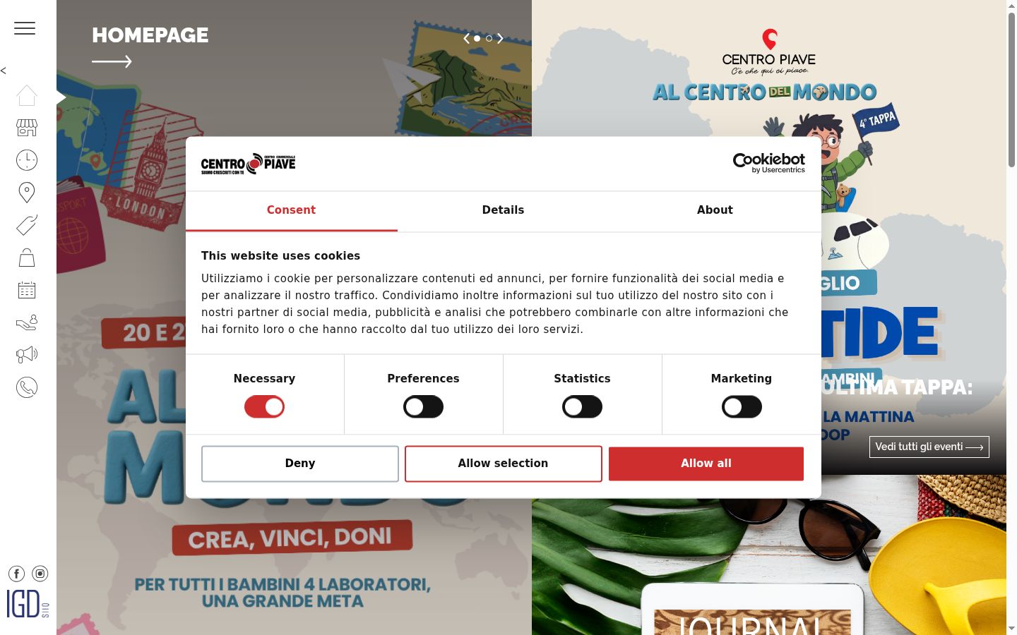 Snimka zaslona bannera za privolu prikazanog prije bilo kakve interakcije