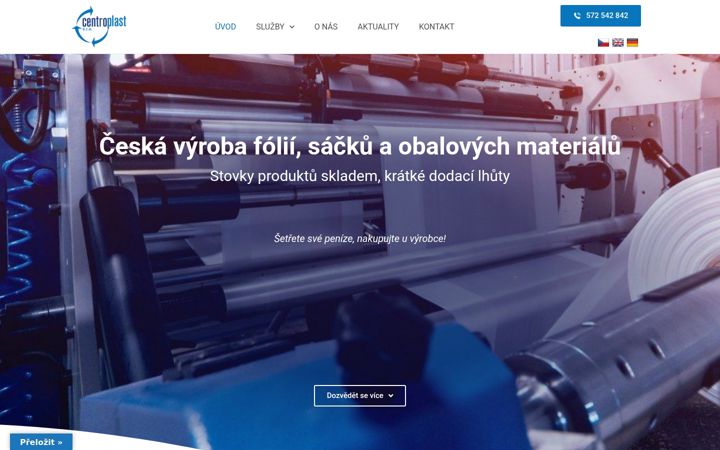 Képernyőkép: centroplast.cz