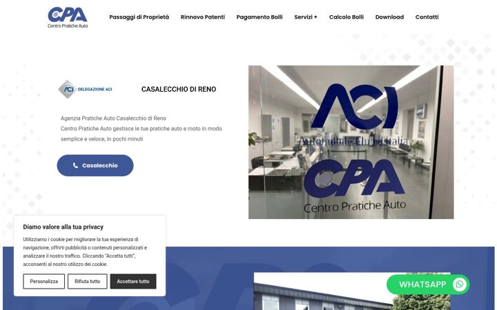 Skärmbild av centropraticheauto.it