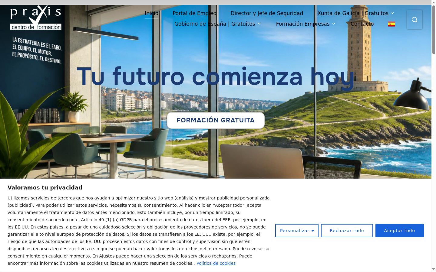 Screenshot of the consent banner shown before any interaction