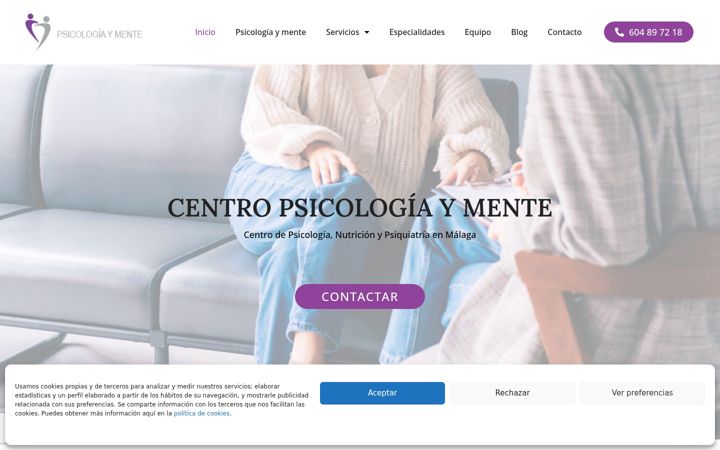 Posnetek zaslona centropsicologiaymentemalaga.es