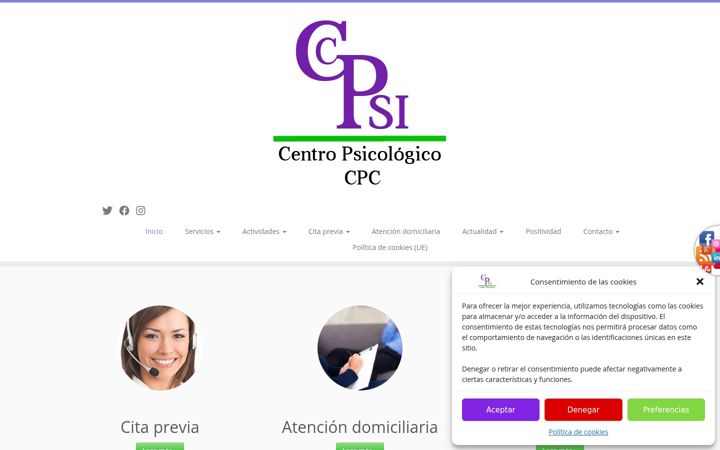 Screenshot of centropsicologicocpc.es
