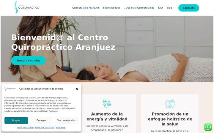 Screenshot of centroquiropracticoaranjuez.es