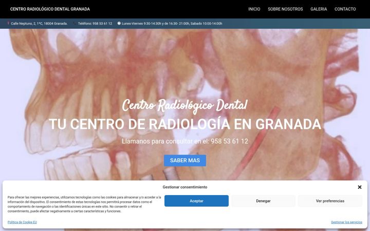 Snímek obrazovky centroradiologicodental.org