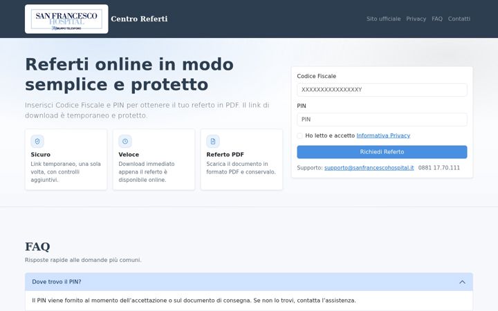 Screenshot of centroreferti.it