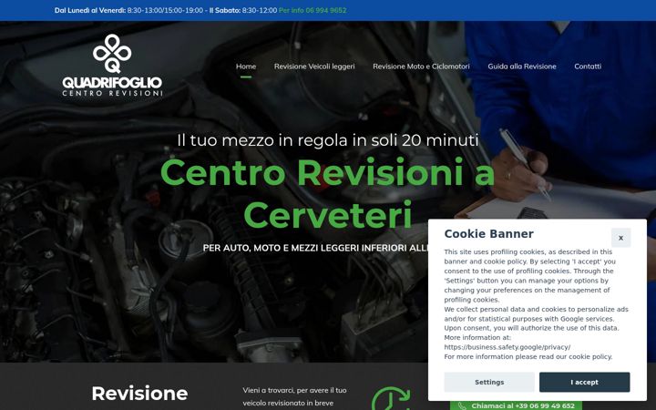 Screenshot of centrorevisioniquadrifoglio.it