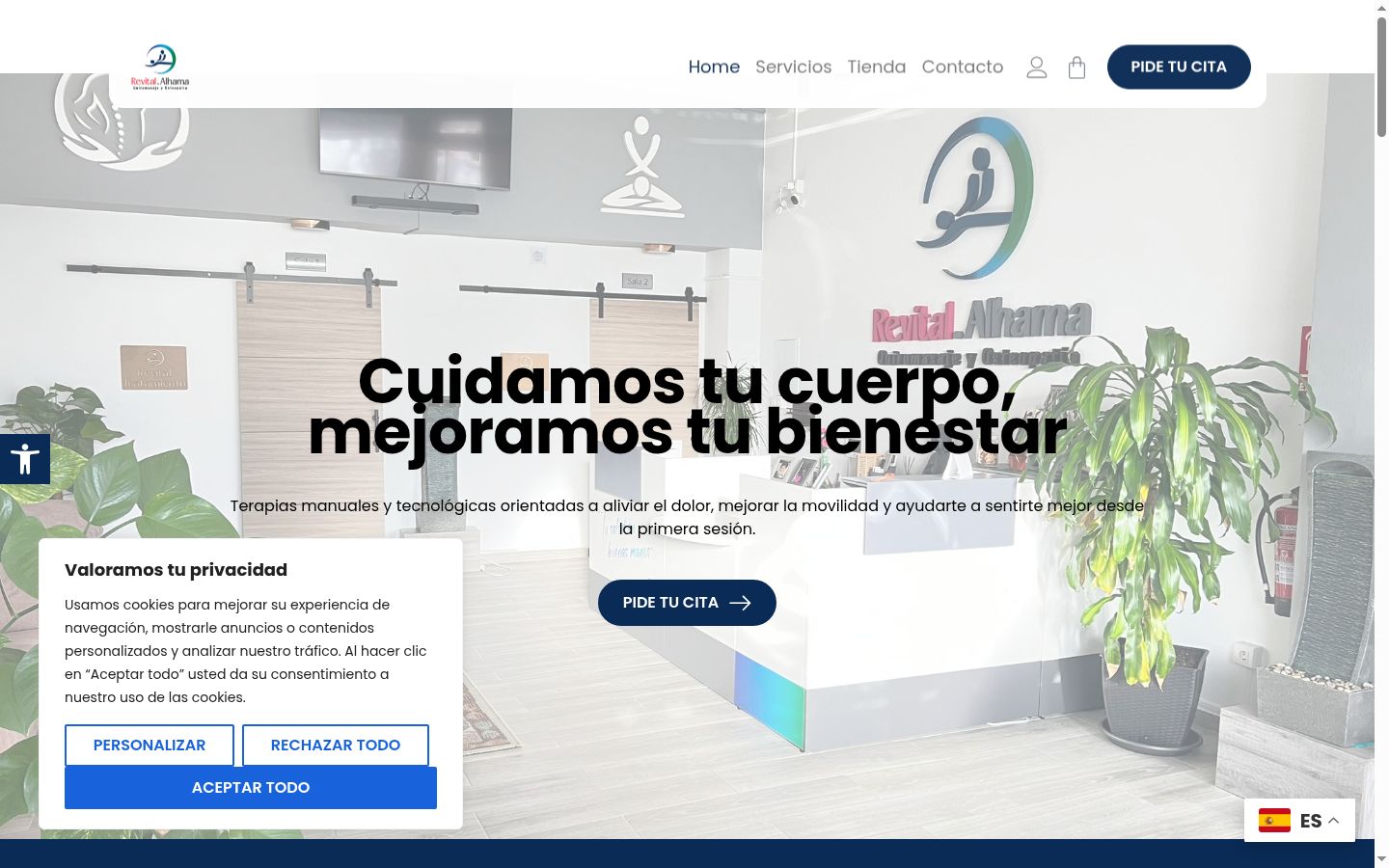 Screenshot of the consent banner shown before any interaction