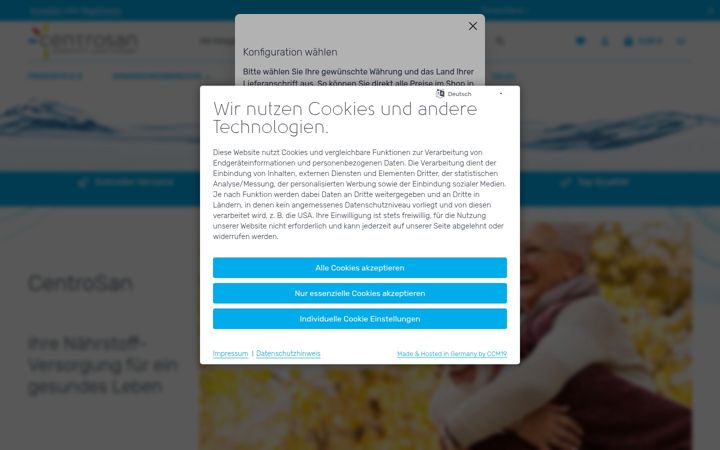 Screenshot of centrosan.com