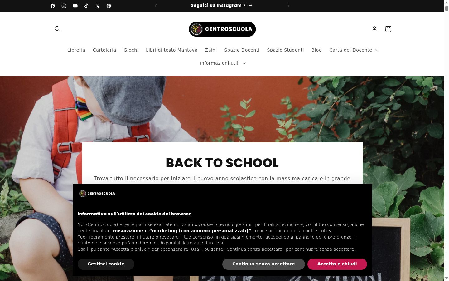Screenshot des Einwilligungsbanners vor jeglicher Interaktion