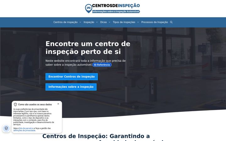 Captura de ecrã de centrosdeinspecao.pt
