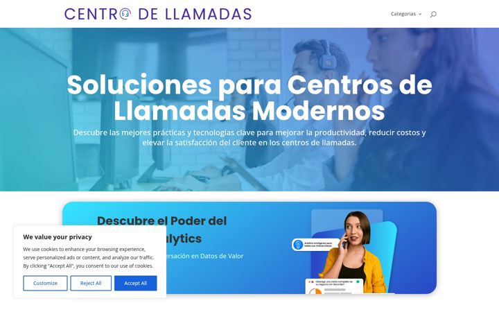 Screenshot of centrosdellamadas.com
