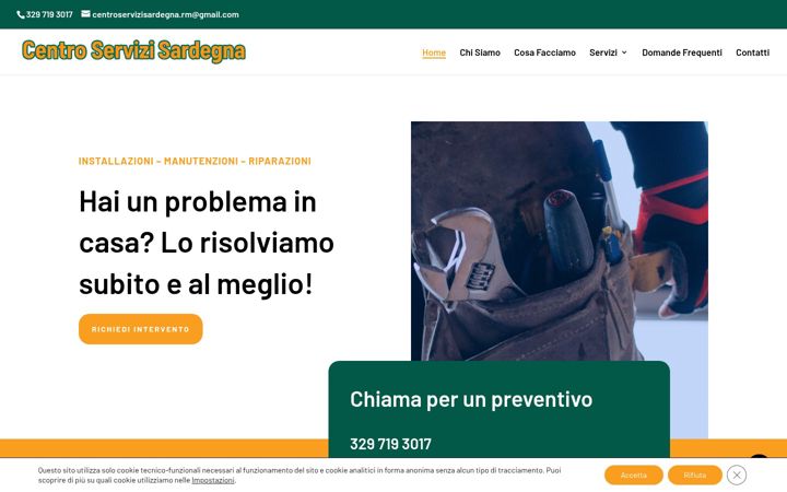 Screenshot stránky centroservizisardegna.it