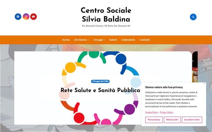 Screenshot stránky centrosocialebaldina.it