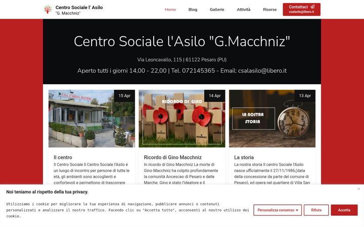 Screenshot stránky centrosocialelasilo.it