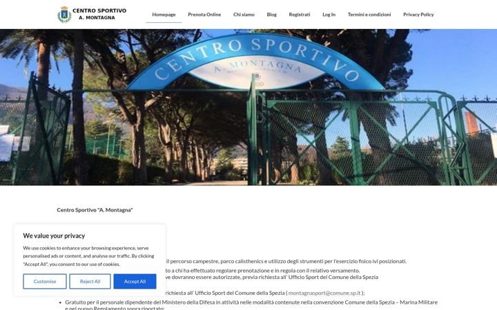 Screenshot of centrosportivomontagna.it