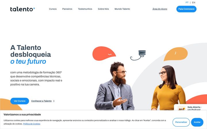 Ekrānuzņēmums no centrostalento.pt