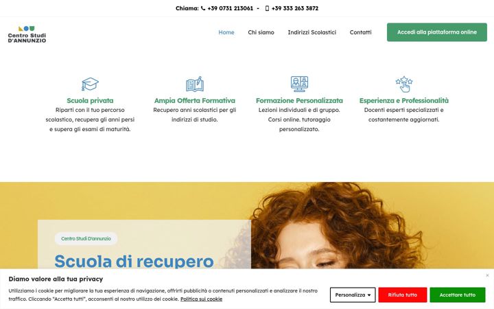 Screenshot of centrostudidannunzio.it