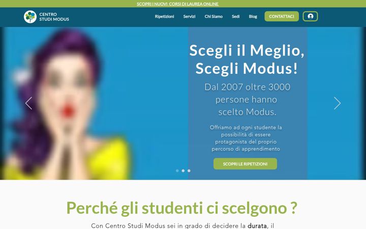 Screenshot stránky centrostudimodus.it