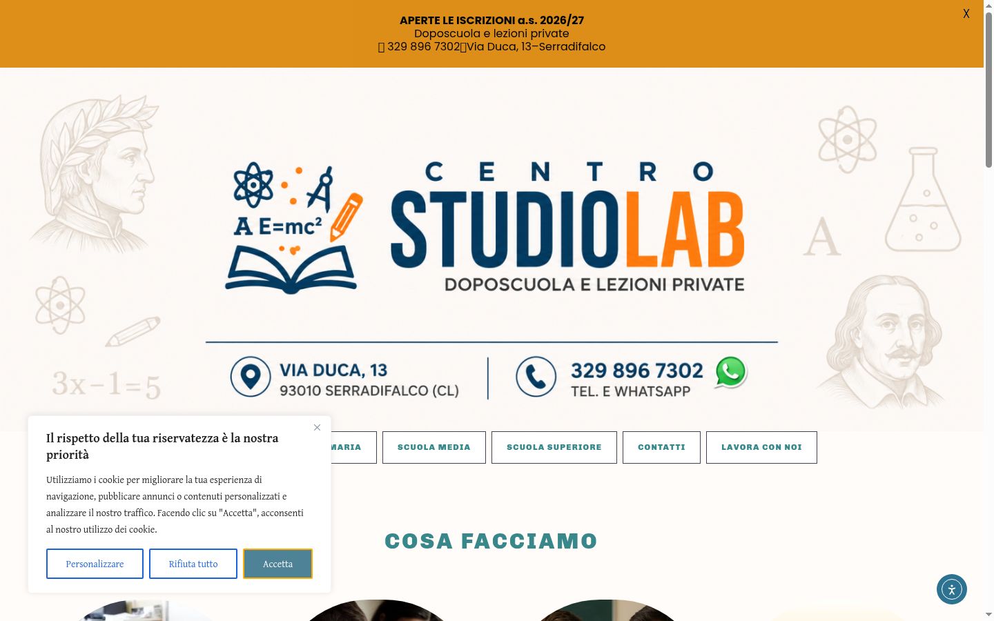 Screenshot of the consent banner shown before any interaction