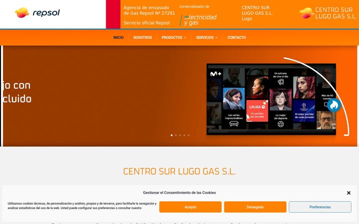 Screenshot of centrosurlugogas.com