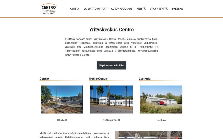 Captura de ecrã de centrotammisaari.fi
