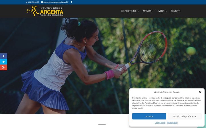 Screenshot of centrotennisargenta.it