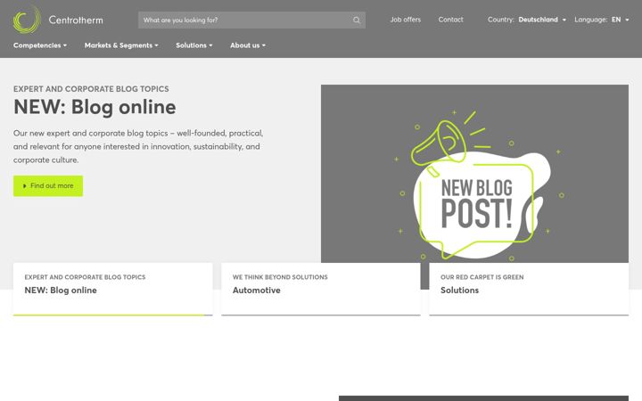 Screenshot of centrotherm.com