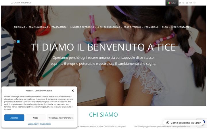 Screenshot stránky centrotice.it