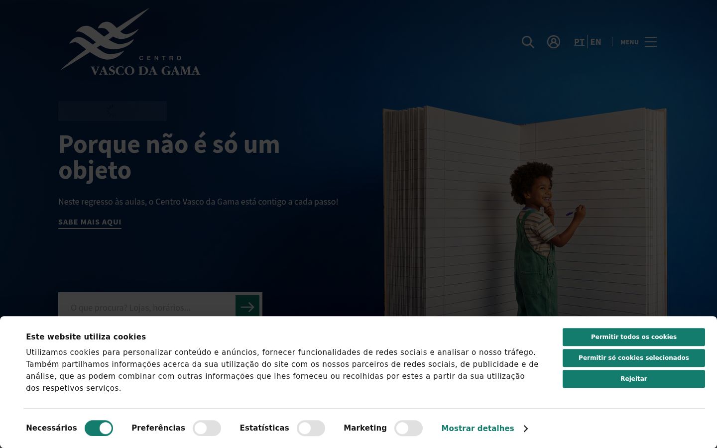 Screenshot of the consent banner shown before any interaction