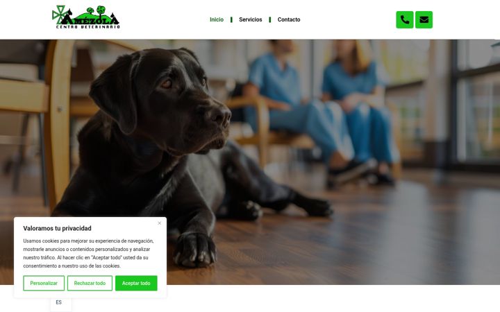 Screenshot of centroveterinarioamezola.com