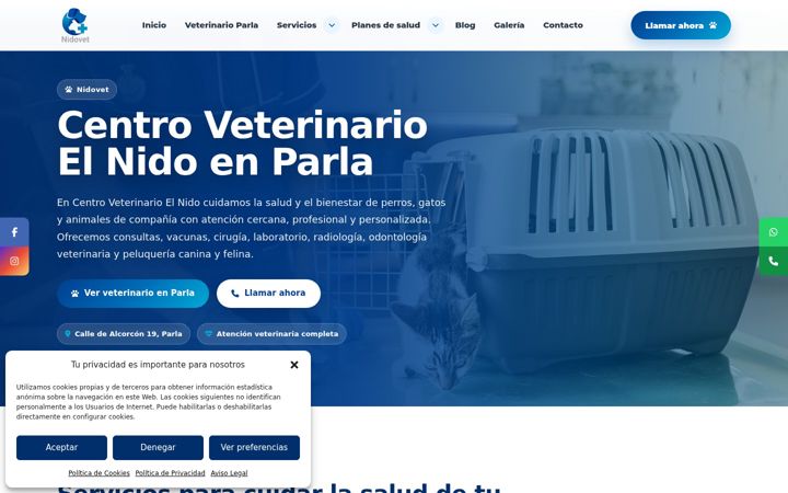 Képernyőkép: centroveterinarioelnido.es