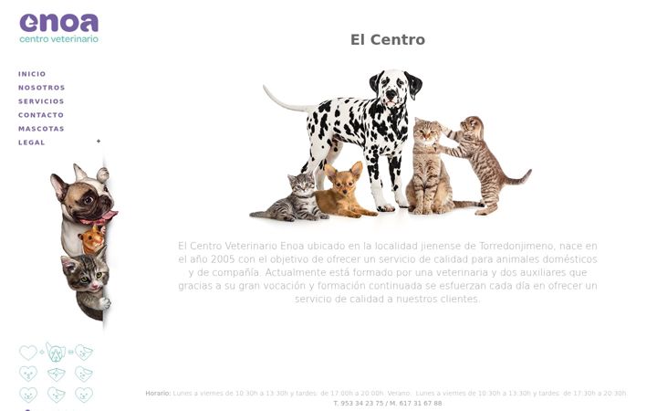 Screenshot of centroveterinarioenoa.com