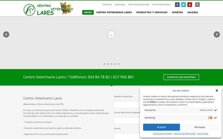 Képernyőkép: centroveterinariolares.es